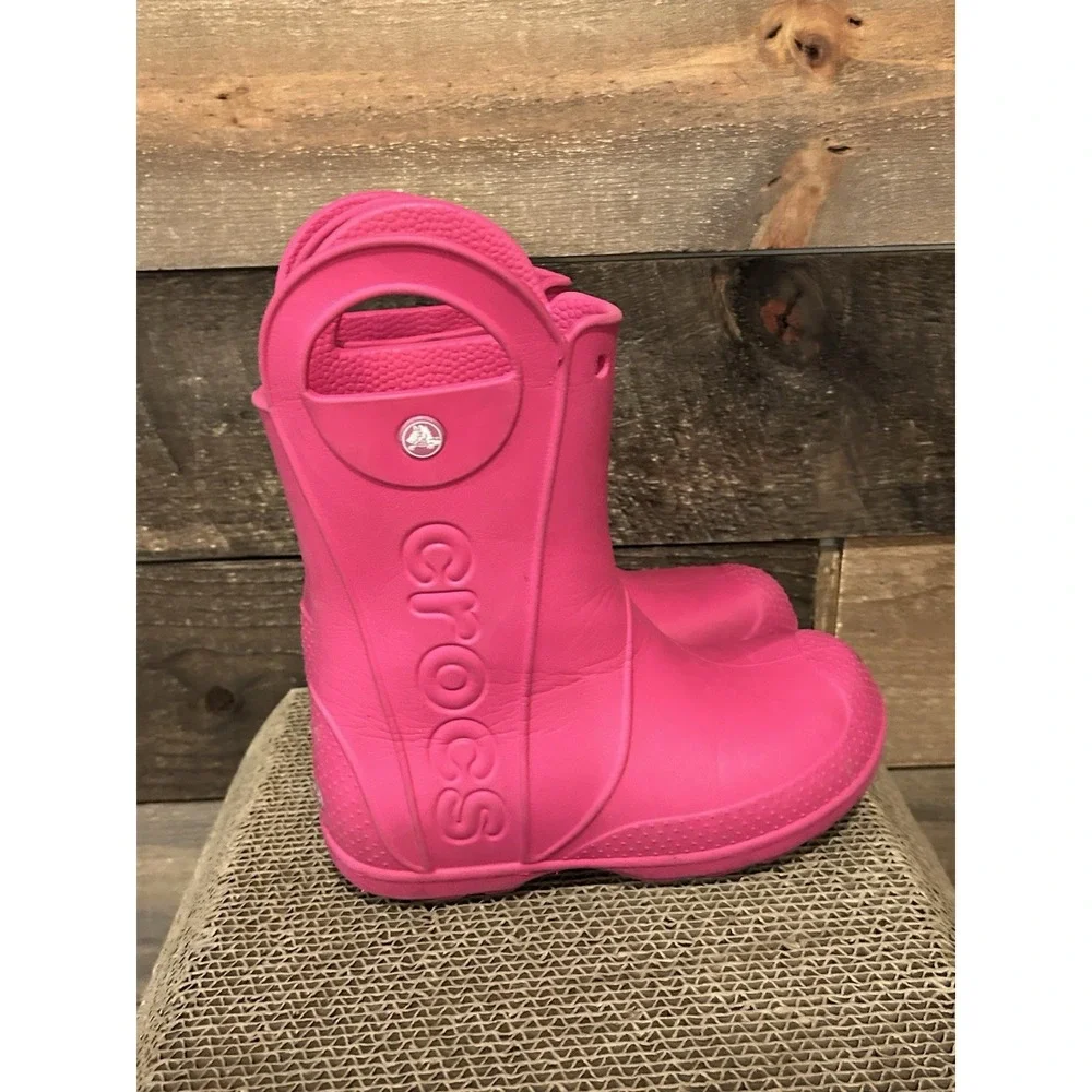 Children's Crocs Handle it Rain Boots Pink Kids' Size 1 (J1)‎